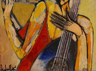 les Musiciennes- mixte sur toile-50/70