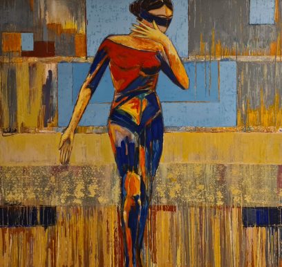 corp en fête/ Mixtes sur toile/ 120×120